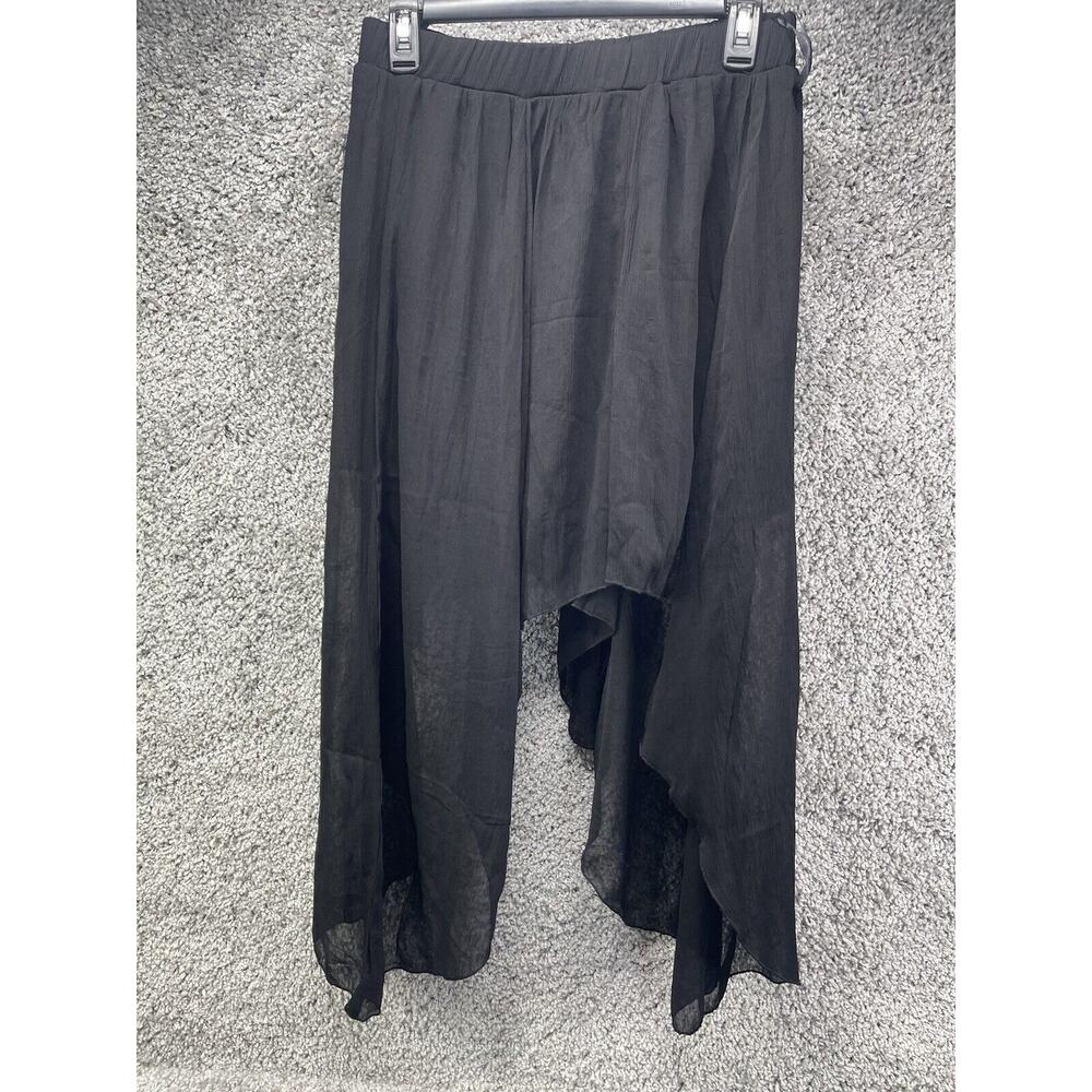 Women's Royal Love Black Hi Low Mini Layered Skirt Size Large Polyester